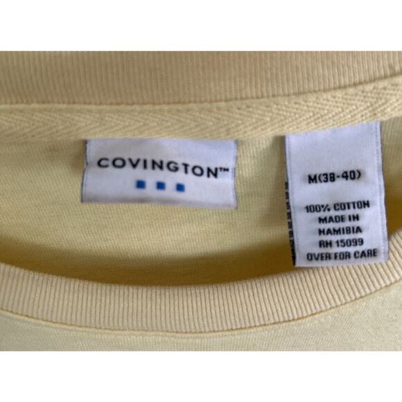 Covington Retro T-Shirt  Sz M Accent Stripes Yellow 80s Surf Style - Picture 3 of 6